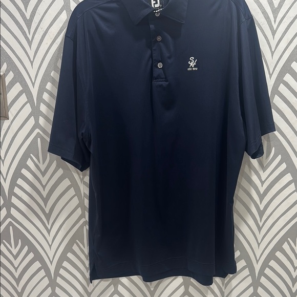 Navy Blue Golf Polo Shirt with Logo Embroidery - Picture 1 of 6